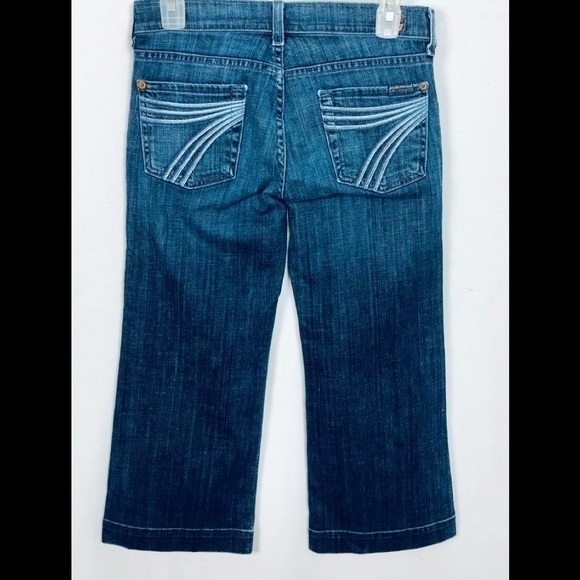 7 For All ManKind Dojo Blue Capri Jeans - Picture 2 of 5